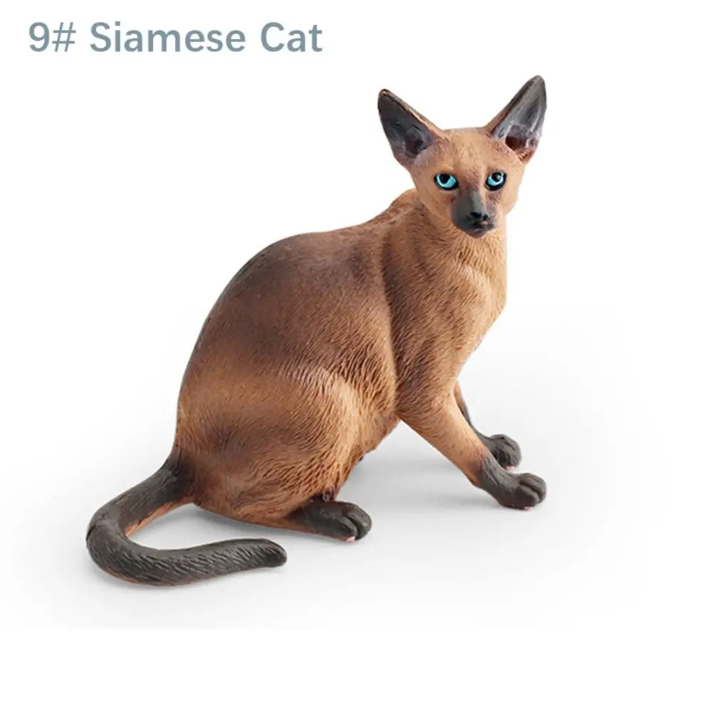 Cute PVC Simulation Cat Model Siamese British Shorthair Cat Lifelike Cat Action Figures Simulation Pet Kids Doll