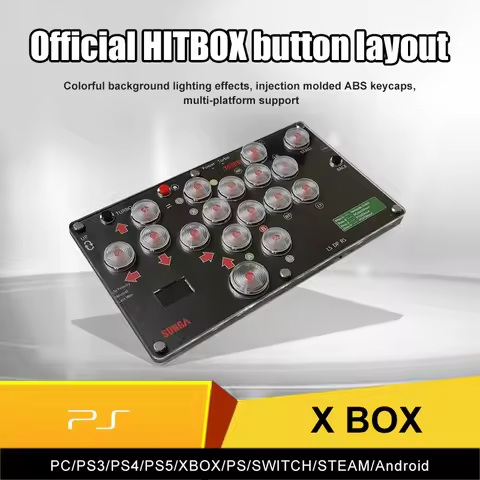 Hitbox Arcade 17Key/12key Fightstick Mini Hitbox Fighting Video Game Controller Sanwa Buttons Xinput/Dinput For PC/NS/PS4/XBOX