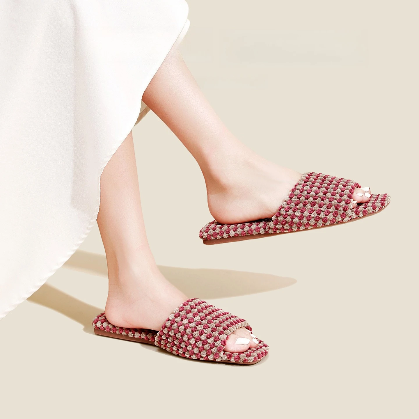 

Осенние роскошные мягкие, приятные для кожи, нескользящие, легкие домашние тапочки с подошвой из бычьего сухожилия, с открытым носком, для женщин и мужчин