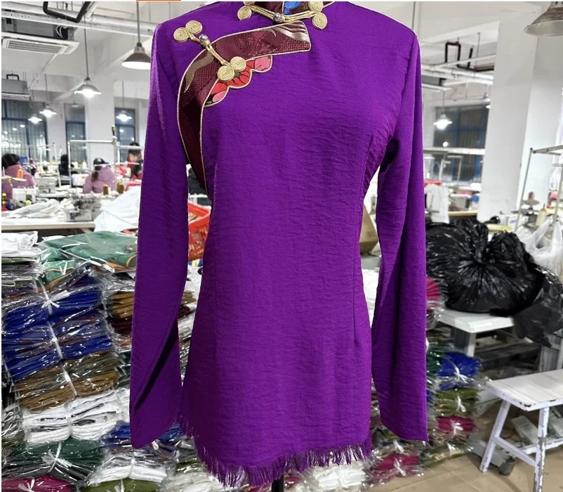 

Tibetan Shirt Women's Summer New Tassel National Dress Xizang Top