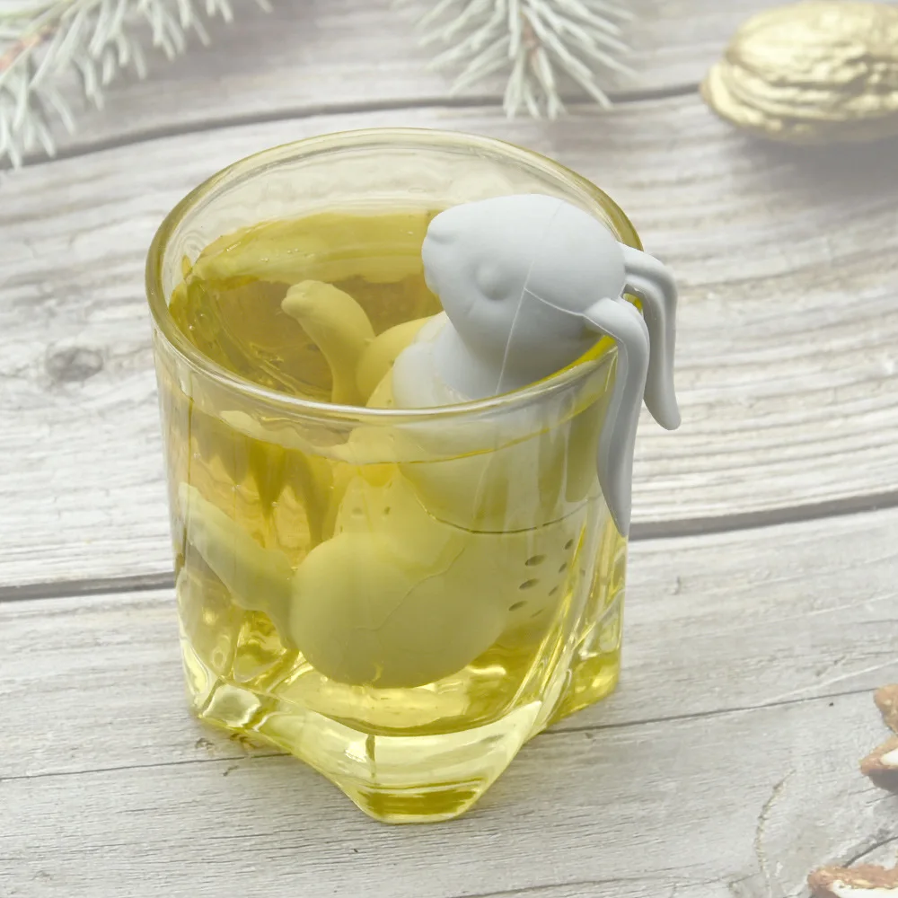 

Cute Rabbit Silicone Tea Maker Bunny Tea Infuser Filter Strainer For Puer Tea Herb Tea Strainer Accessories Rabbit Tea Infuser