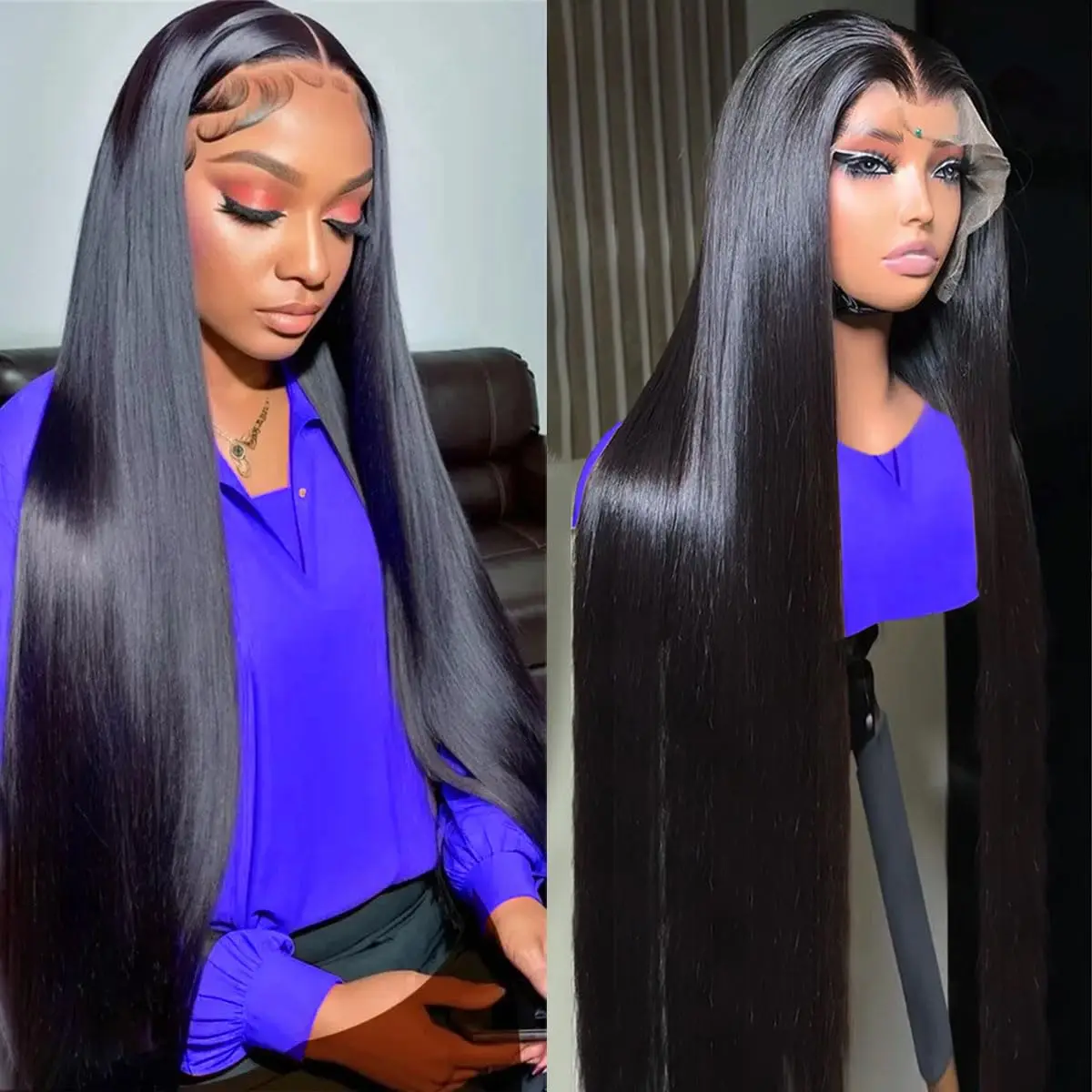 13x4 Straight Lace Front Wigs Human Hair Pre Plucked Glueless 13x4 HD Lace Frontal Wigs Brazilian Human Hair Wigs for Women