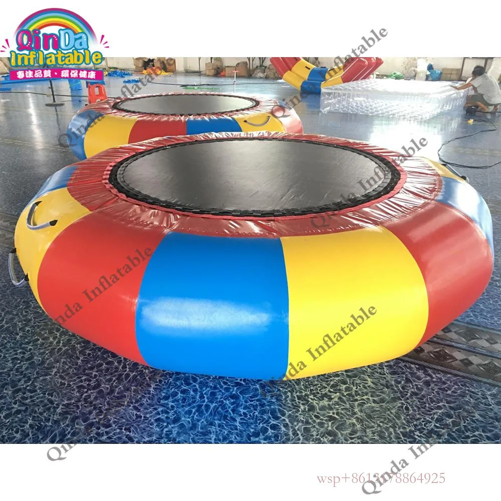 Quality High 3M Colorful Inflatable Water Trampoline 0.9Mm Pvc Inflatable Jumping Trampoline For Water Park