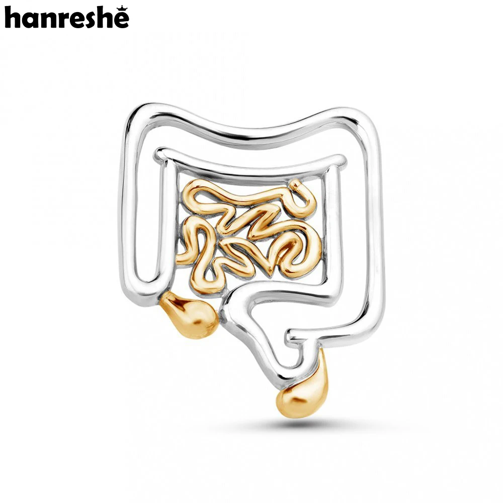 

Hanreshe Medical Intestinal Brooch Digestive System Medicine Jewelry Lapel Coat Badge Pins for Doctors Nurses