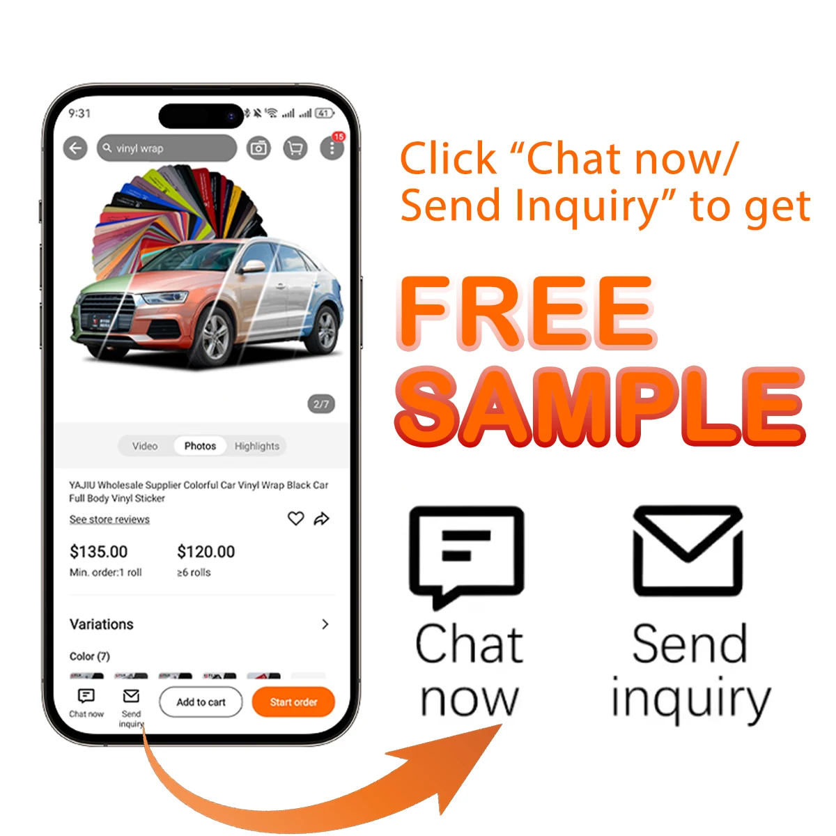 Free Sample Chrome Rose Red Vinyl Wrapping Films Air Bubble Free Car Films Self-adhesive Car Covering Film