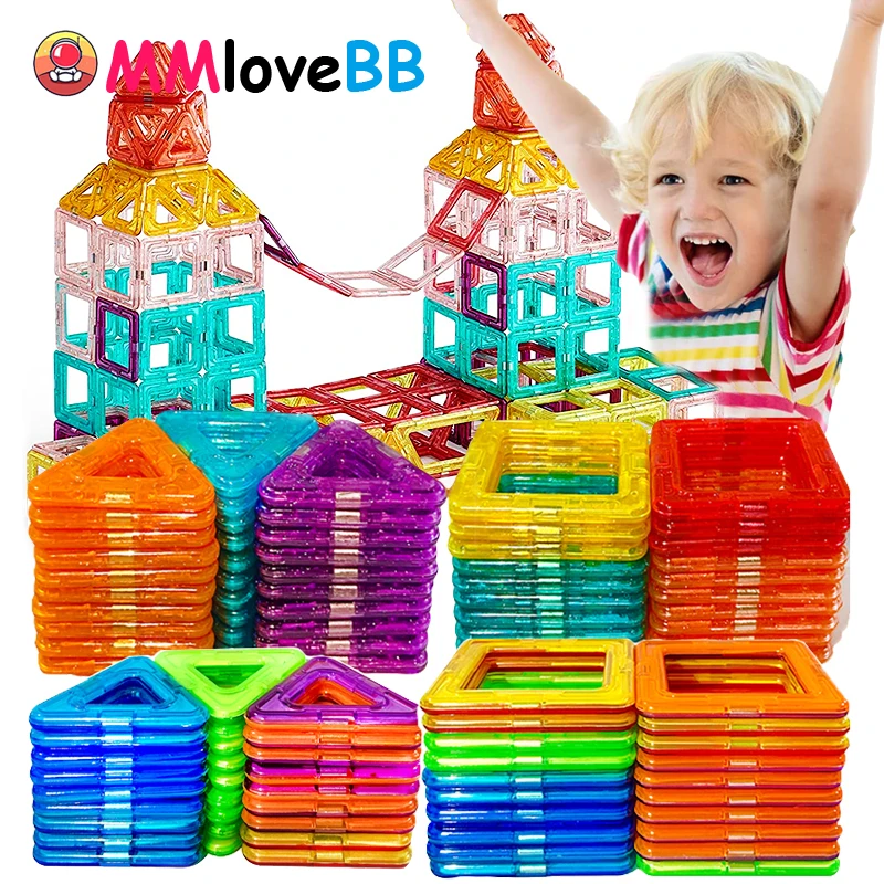 Blocchi magnetici di grandi dimensioni e mini dimensioni Magneti fai da te Giocattoli per bambini Set di costruzioni di design Regali per giocattoli per bambini