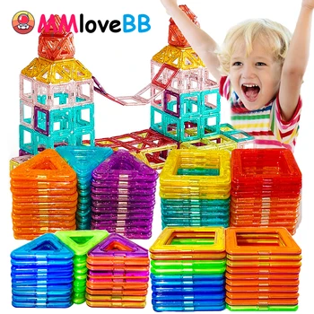 Magnetic Building Blocks Big Size and Mini Size DIY Magnets Toys for Kids Designer Constru