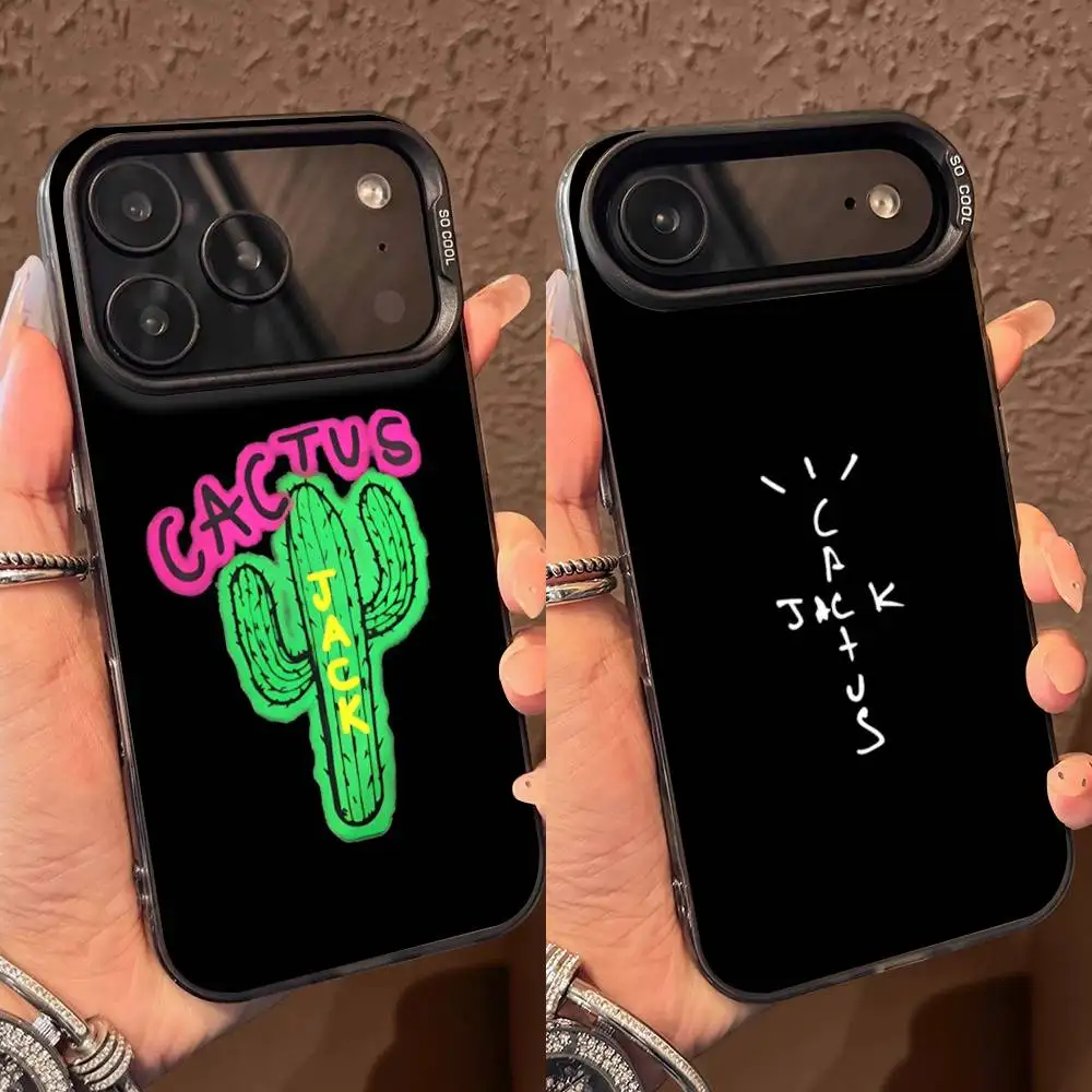 

C-Cactus J-Jack Travis Scott Phone Case For iPhone 17,16,15,14,13,12,Pro,Max,Plus,E,SE4,Air,Mini Black IMD Box