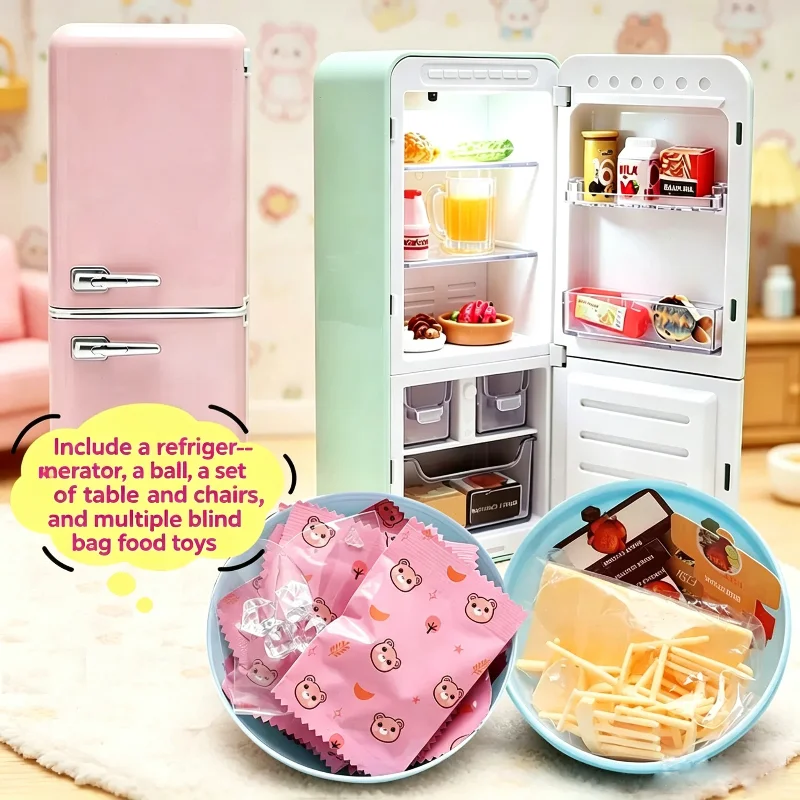 2026 New Mini Fridge Blind Box Toy Set  Random Mini Food Models, Micro Table Chair Pretend Play,Creative Capsule Surprise Balls - view 3