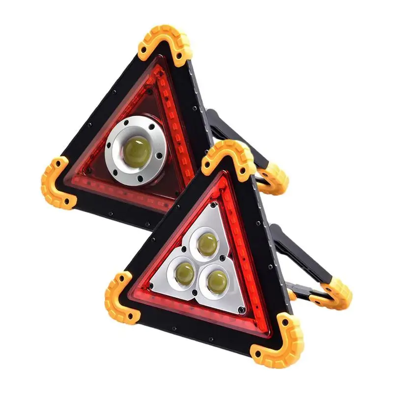 Safety Signal Light Led Triangle Lights Multifunctional Car Warning Tripod With 4 Light Modes For Accident Vehicle Camping