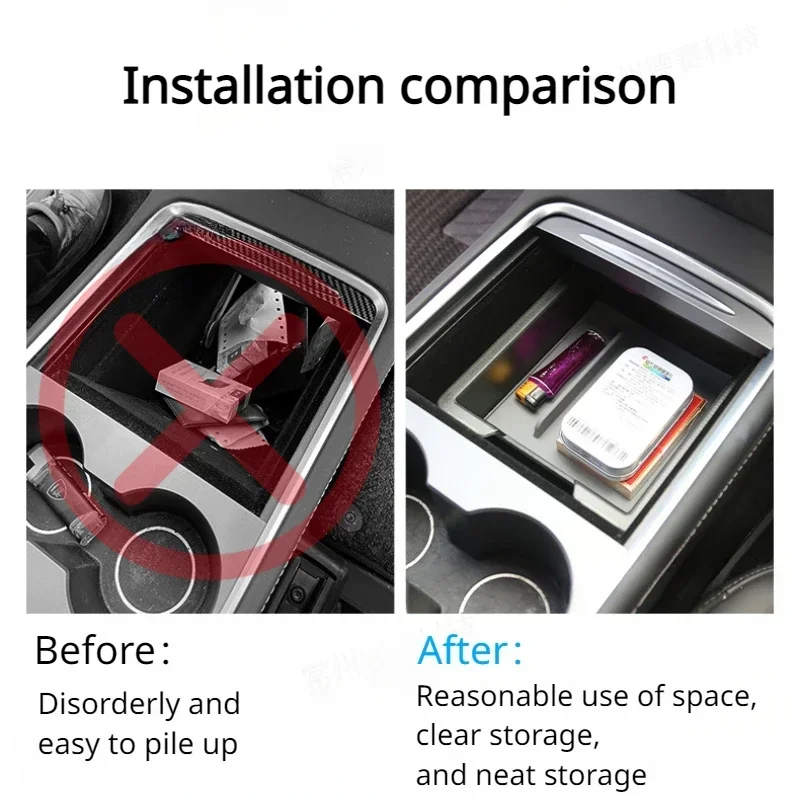 Acrylic Storage Box for Tesla Model 3 Y Central Control Armrest Center Console Transparent Storage Box Car Interior Accessories