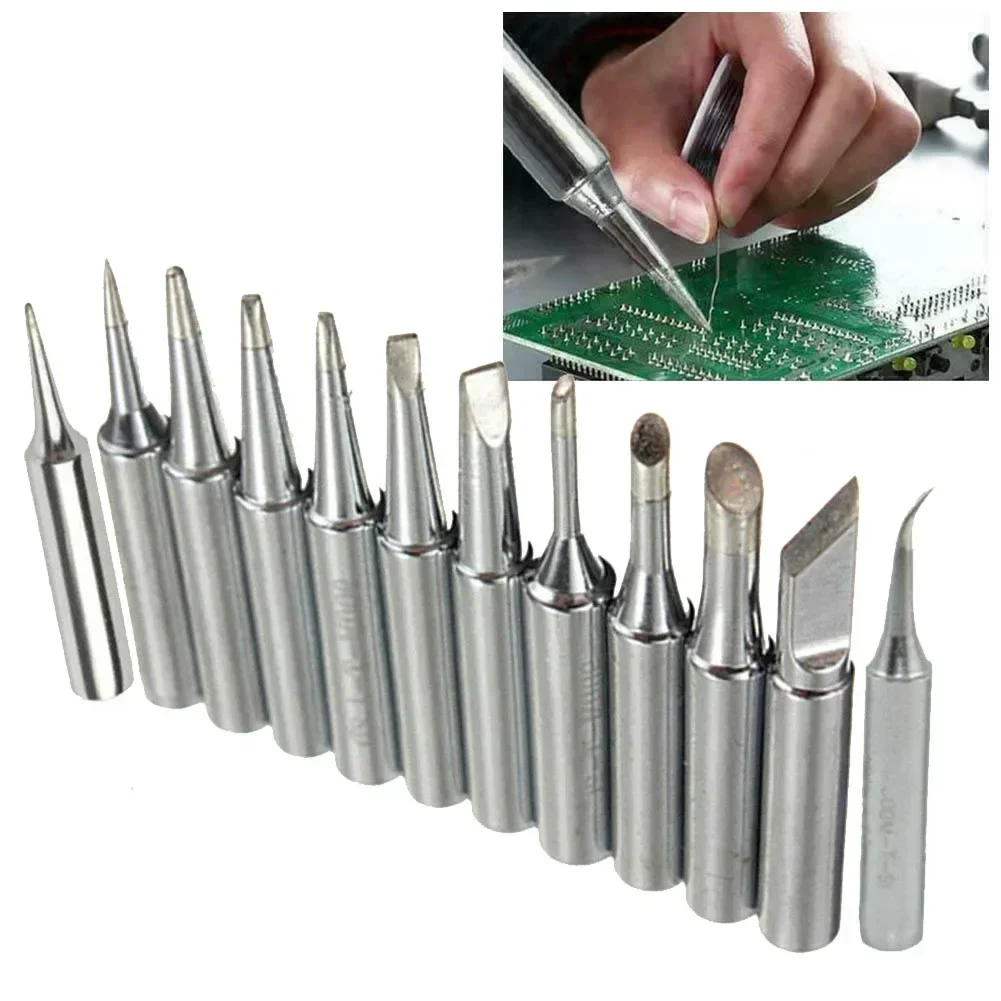 

12pcs/Set 900M-T Soldering Iron Tips Lead-Free Solder Tips Welding Head Soldering Tools For 936 8586 852D Soldering Stations