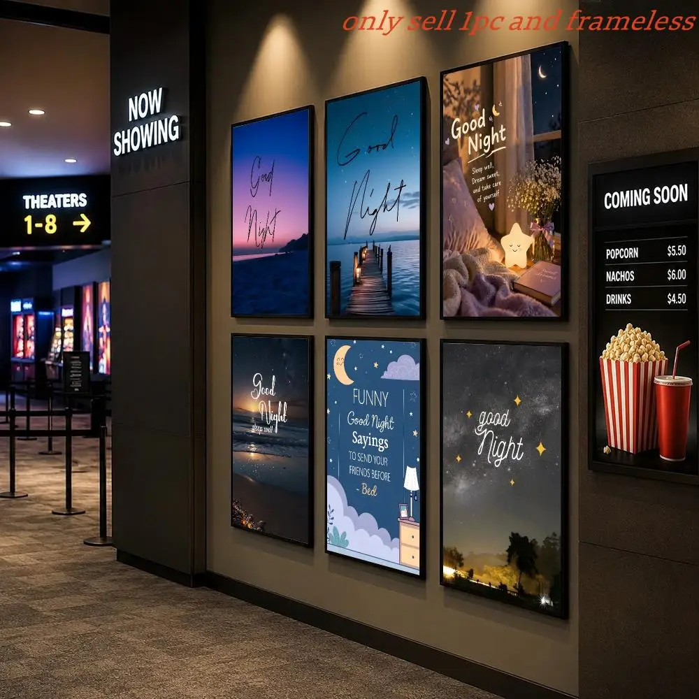 For Night Sweet Dreams Starry Sky Poster Poster Painting Wall Art Pictures Living Room Home Decor