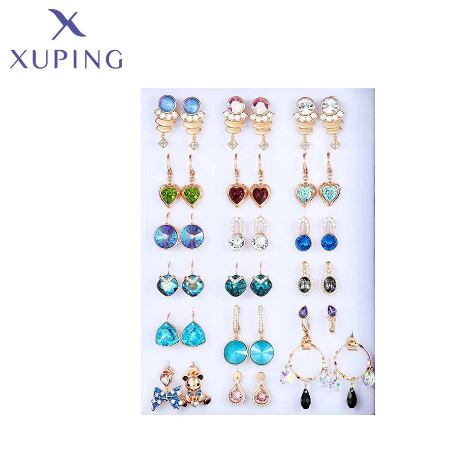 Xuping Jewelry New Copper Fashion Promotion Gold Color Crystal Earrings Box for Women Birthday Gift