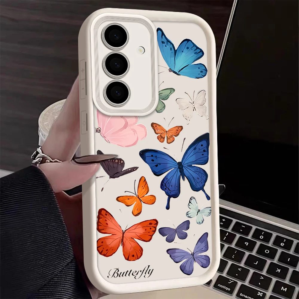Gold Schmetterling TPU Handyhülle für Samsung Galaxy S25 S22 S21 S23 FE S20 S24 Ultra FE A35 A15 A25 A55 Note 20 Plus 5G Soft Cover – Detail 5