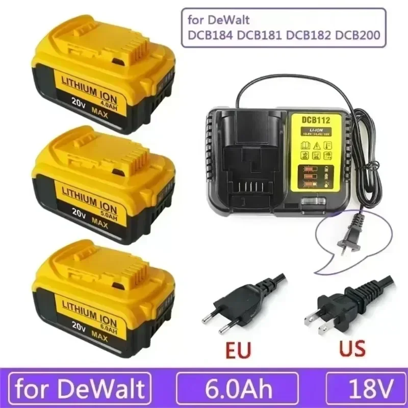 

Для батареи Dewalt 20 В 5 Ач DCF850 DCB200 DCB184 литиевая батарея, совместимая со всеми сериями электроинструментов DEWALT 18 В/20 В