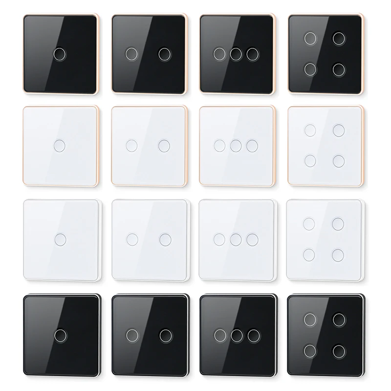 STLF Zigbee Tempered Glass Smart Home Touch Light Switch 1/2/3/4 Gang Tuya App Remote Control Wall Switch Work With Google Alexa