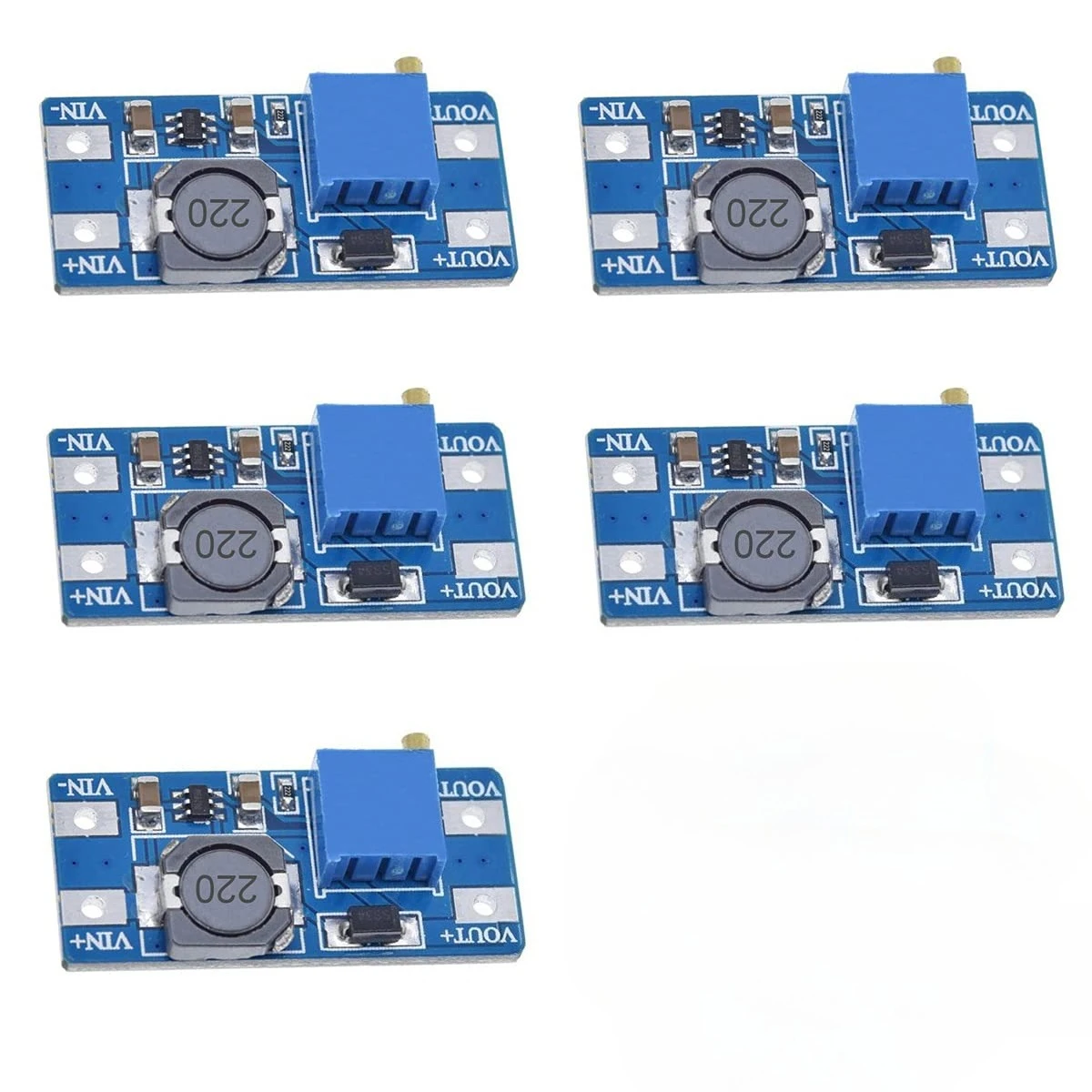 MT3608 DC-DC Boost Converter Module,2V-24V to 5V-28V Adjustable Step-Up Voltage Regulator Power Supply,Compatible with Arduino