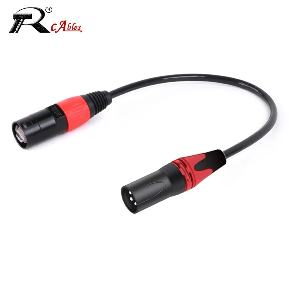 

XLR Male 3Pin to RJ45 Plug Ethernet Cable,XLR Male to UTP RJ45 8P8C CAT5/6 Male Network Interface Signal Extension Cord Adapter