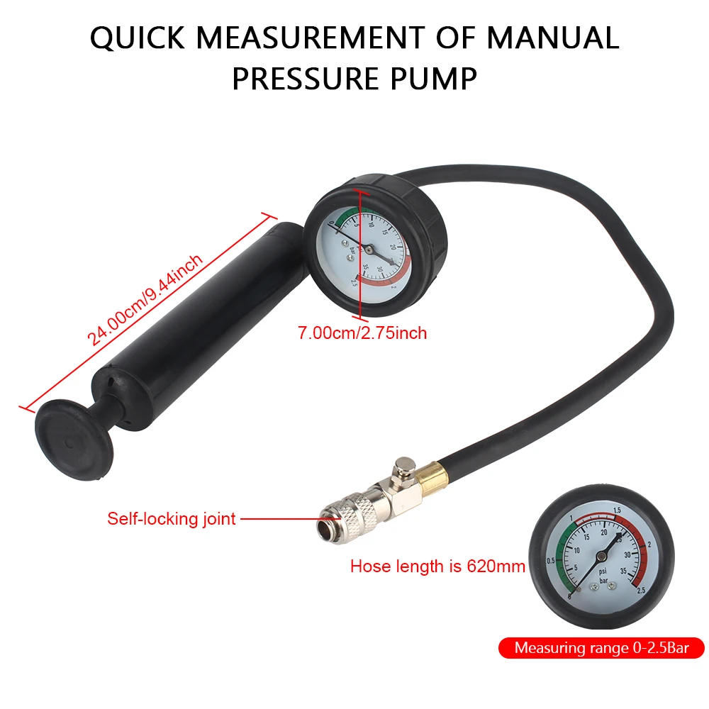 Vacuum Type Cooling System Test Radiator Pressure Tester Water Tank Leak Detection Detector Tool Car water tank pressure gauge