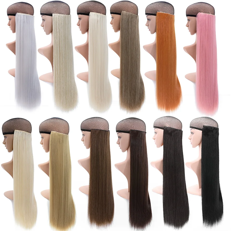 BENEHAIR Synthetic 26‘’ Long Straight Clip in one Piece Hair Extension 5 Clips Hair Pieces For Women Clip In Hair Extensions