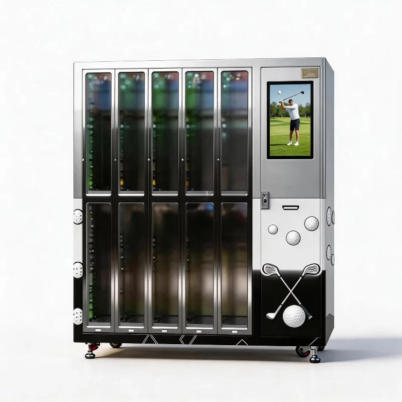 Custom Smart Golf Club Rental Locker Vending Machine SDK Supports Credit Card and Coin Payment, Stainless Can Be Rented 24 Hours