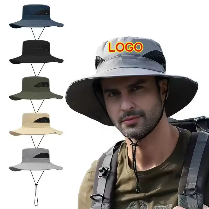 Outdoor Quick-Drying Wide-Brimmed Net Ventilated Fishing Hat for Men and Women, Same Style, Versatile and Durable, Multi-Functio