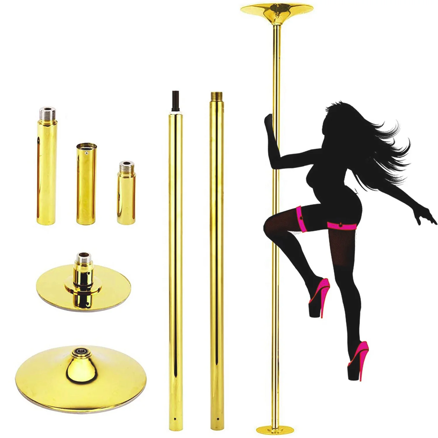 

High quality new 45mm Removable Dancing Pole set Spinning Static Dancing Pole