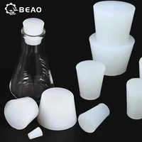 Tapón cónico sólido de tapón de silicona resistente a altas temperaturas, tapón de sellado de goma para matraz de laboratorio blanco