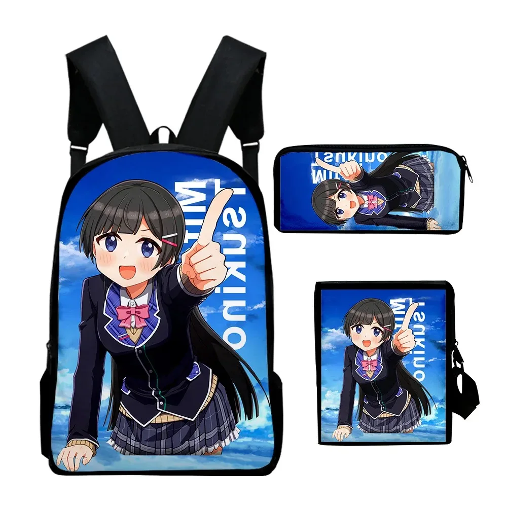 

Harajuku VTuber Tsukino Mito Anime 3D Print School Bags, mochila para laptop, mochila, bolsa de ombro inclinado, estojo de lápis