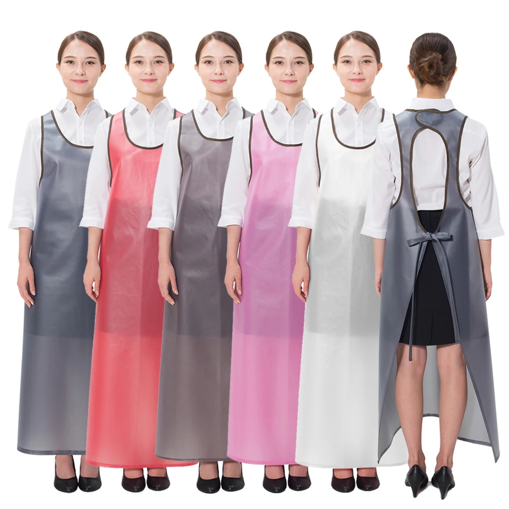 HBYK mesh translucent two-sided waterproof apron/white-PO-2215