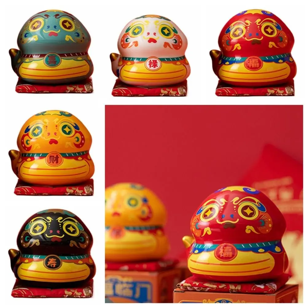 น่ารักเซรามิคงู Piggy Bank การ์ตูนประหยัดเงินงูกล่องเงินแบบพกพาปีงู Miniature รูปปั้นงูตกแต่งบ้าน