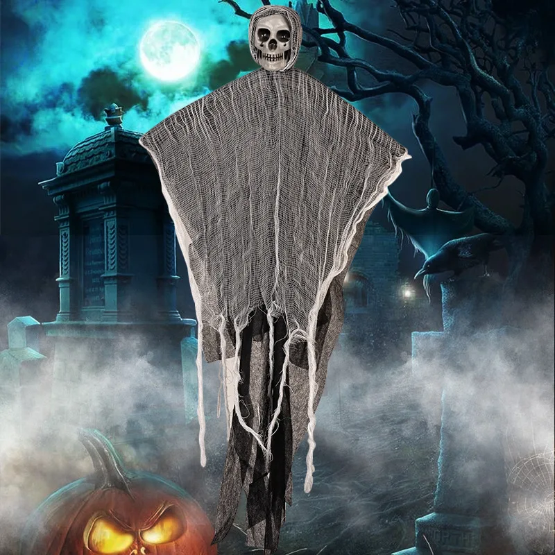 90CM Halloween Decor Skeleton Ghosts Hanging Decoration Decorations For Outdoor Indoor Party Bar Scary Props Graveyard Decor