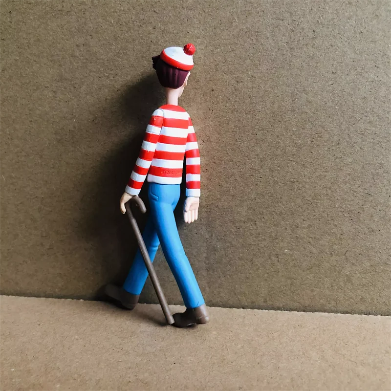 12cm cartoon Where‘s Wally Action figure doll hard resin kid collection Waldo model toy