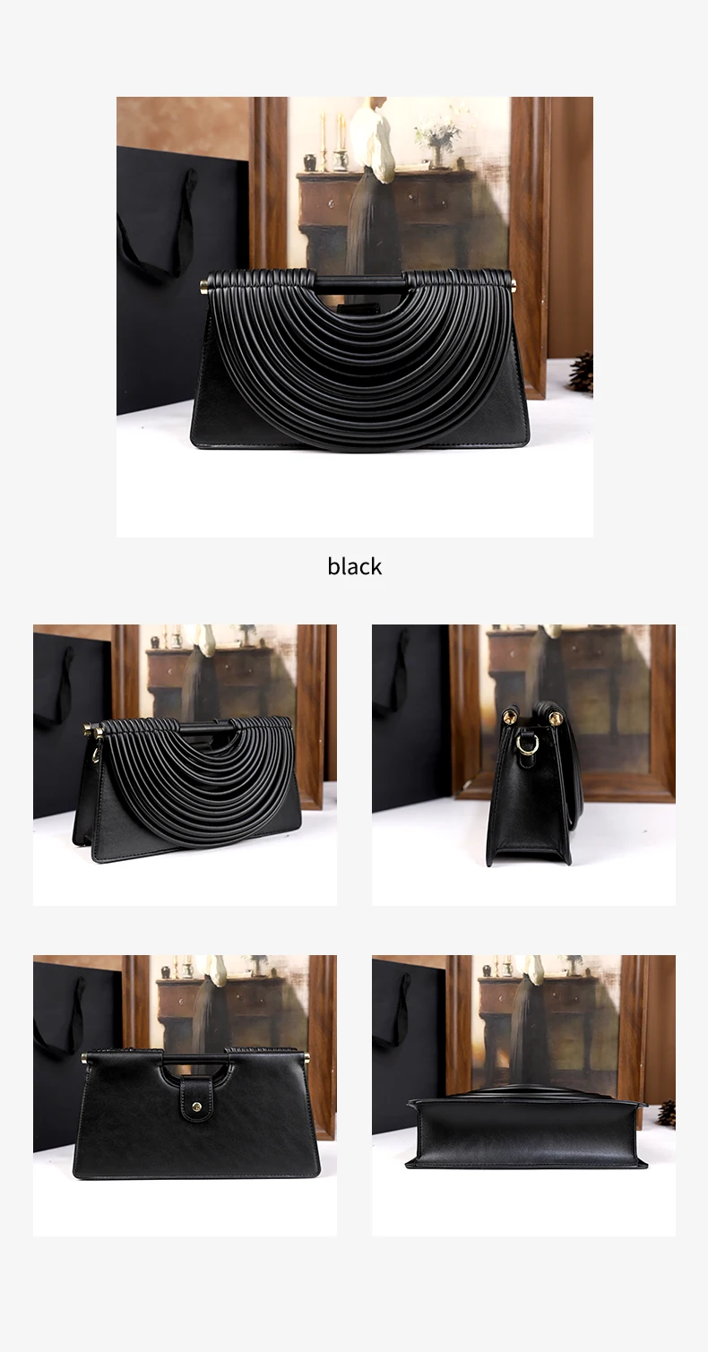 Die neue handgewebte Tasche mit Linienmuster von 2025 ist eine einzigartige, hochwertige, individuelle und modische Handtasche für Frauen. – Detail 8