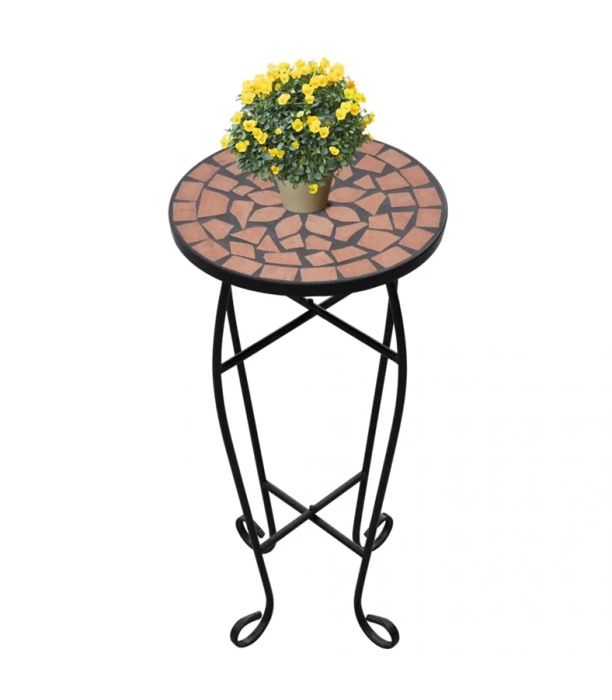 Terracotta plant mosaic side table pots holders