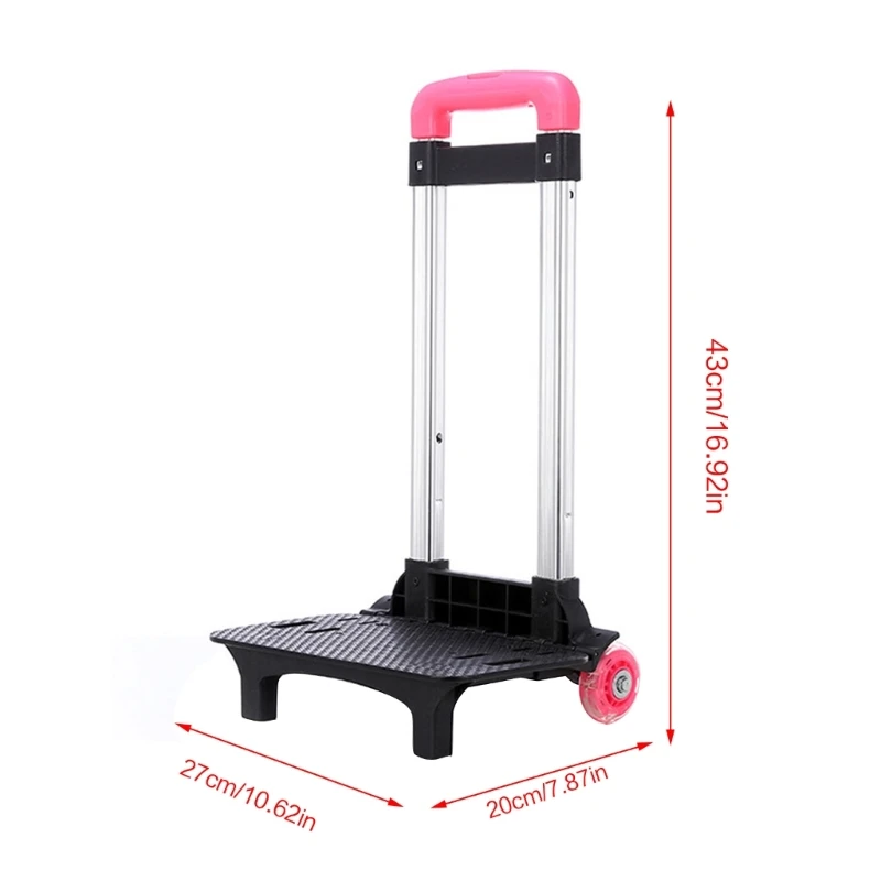 M2EA – chariot de sac à dos en alliage d\'aluminium avec 2 chariots pliables, chariot à roulettes, à main, pour sacs d\'école, sac à dos