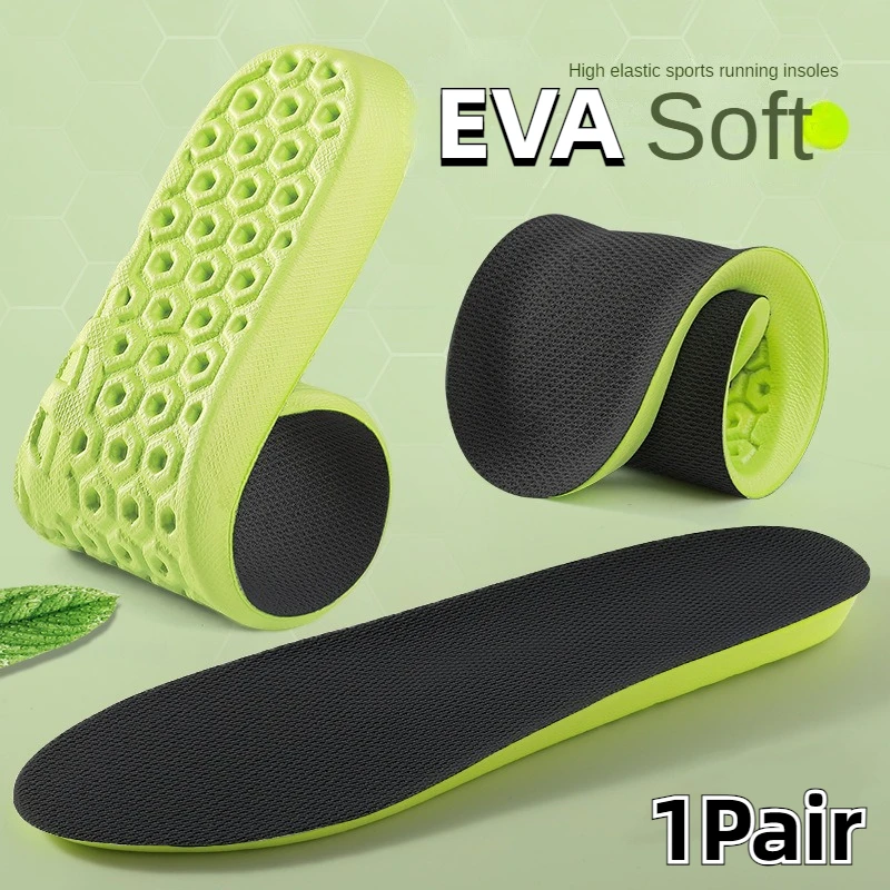 Elastic Shock Absorbing Shoe Insoles Breathable Honeycomb Sneaker Inserts Sports Shoe Pads Replacement Cushioning Unisex