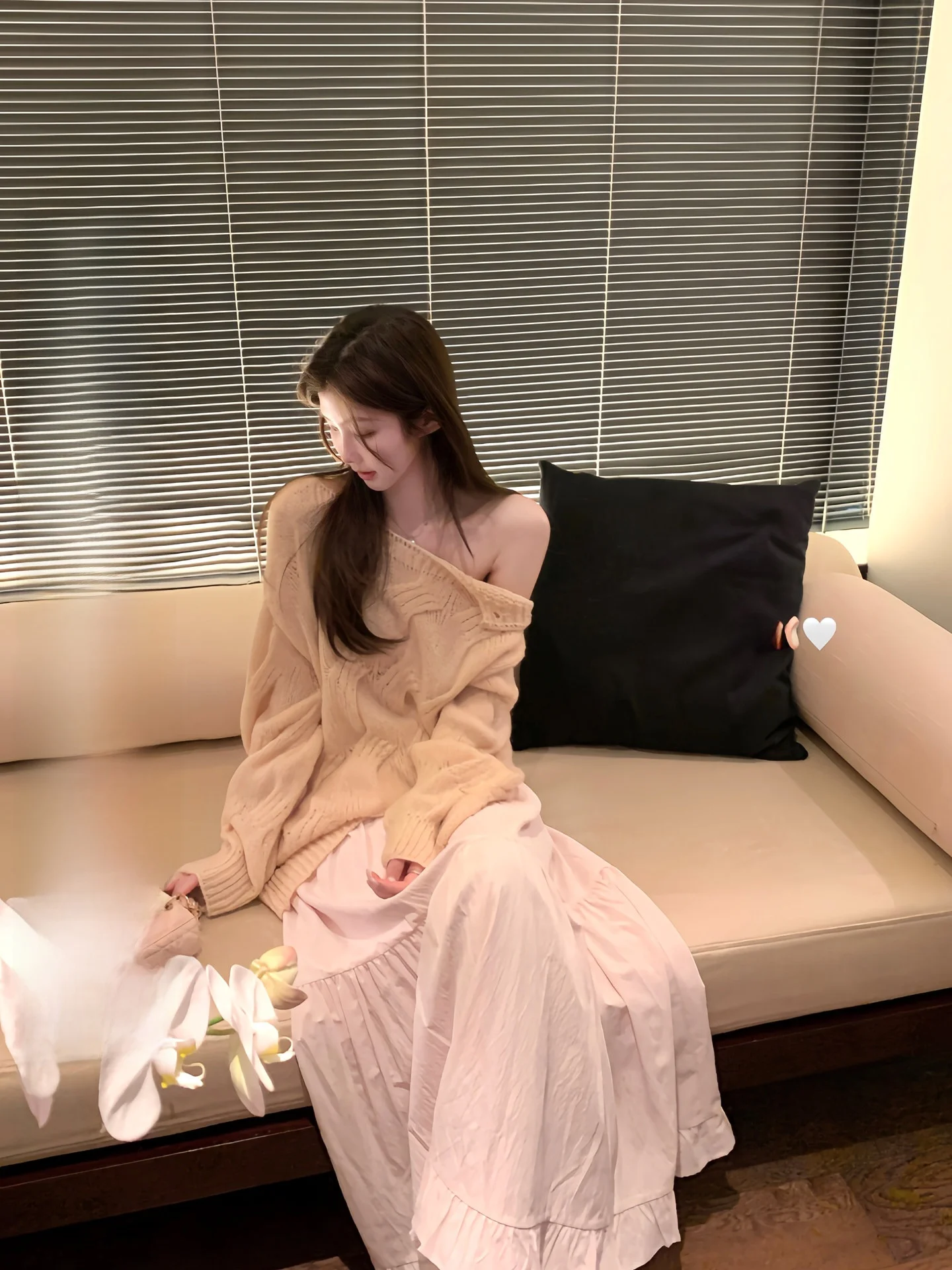 

Мягкий шерстяной вязаный свитер свободного кроя с открытыми плечами для женщин, зимний топ от BAI UI Nǚ, удобный длинный свитер с круглым вырезом