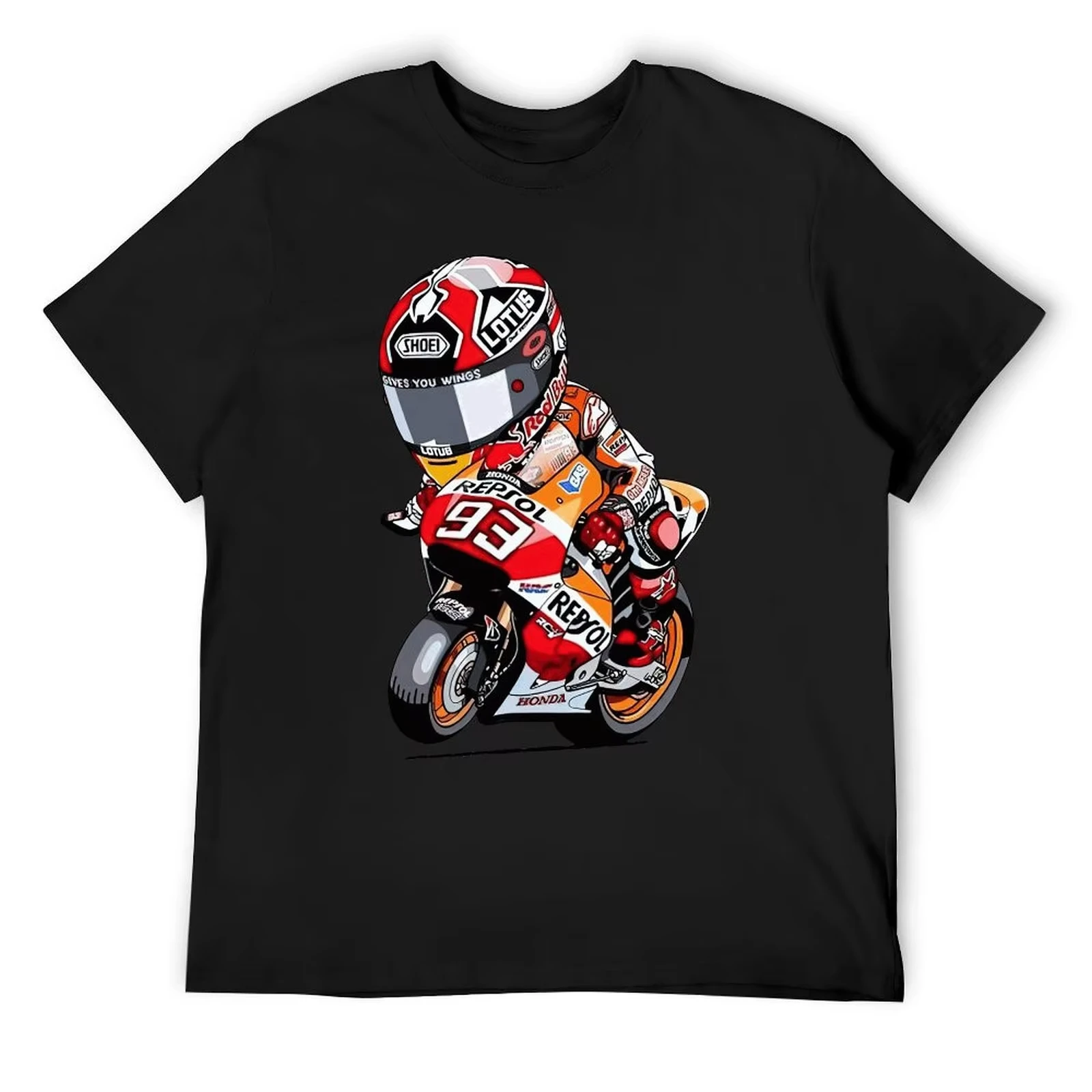 Cartoon Marc Signature 93 Motorcycle T-Shirt Clothing Men Short Sleeve Cotton Funny Casual Top MOTO Man Tee Streetwear Oversized