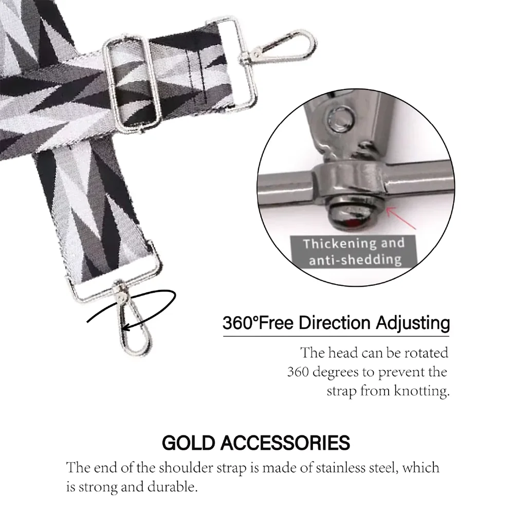 3.8 سنتيمتر حقيبة الأشرطة الملونة لحقيبة اليد قابل للتعديل حزام كتف واحد حزام لحقيبة الكتف حقيبة الملحقات استبدال حزام #3