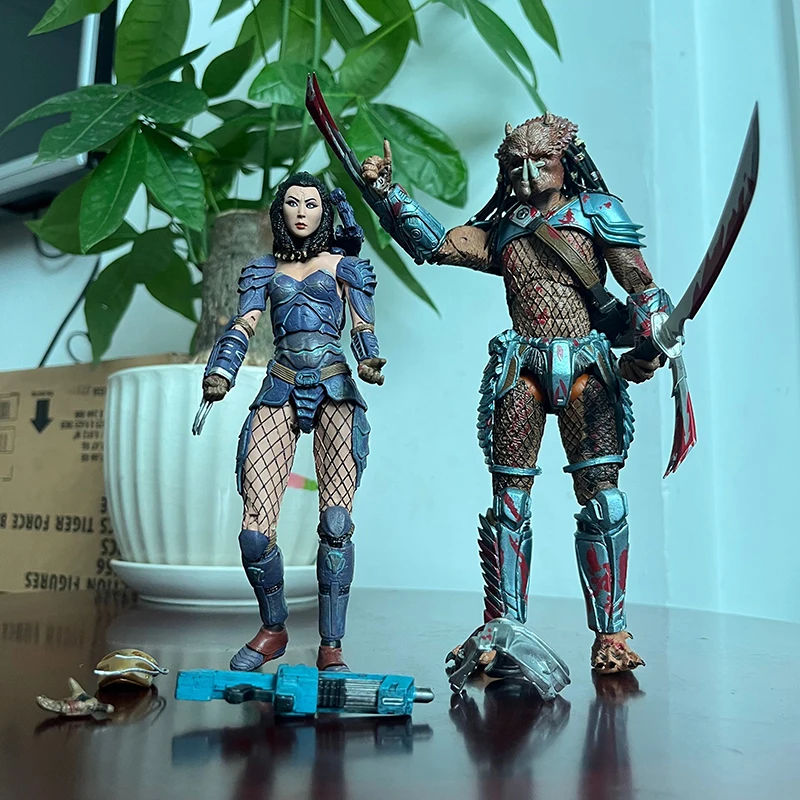 NECA Figure Alien VS Predator Masked Scar Elder Predator Machiko Noguchi Life Death Hornhead Action Figure Model Toys Desk Decor