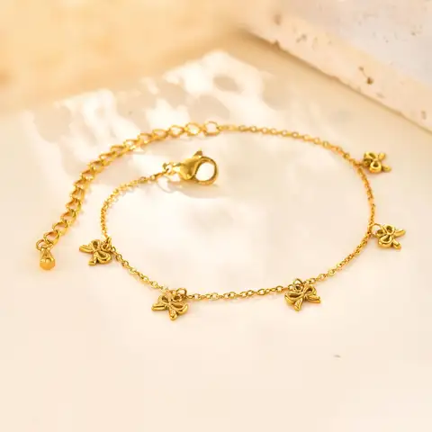 Minimalistiskt rosettarmband för kvinnor, guldfärgat rostfritt stål platt Rolo-kedja armband, trendiga vattentäta smycken gåvor 10 best sales fint guldarmband - №2