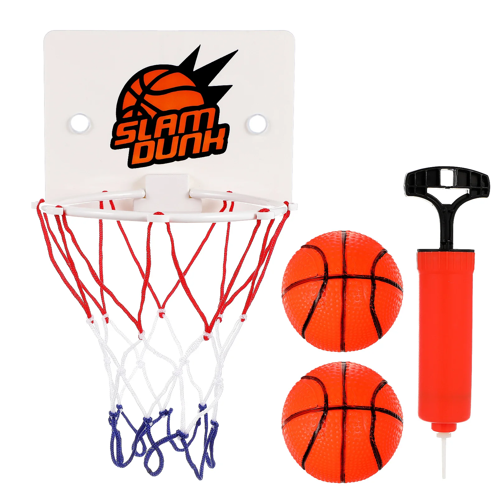 1 Set of Portable Mini Wall-mounted Basketball Toy Indoor Home Basketball Sports Game Toy (1PC Backboard 1PC Inflator 2PCS Balls