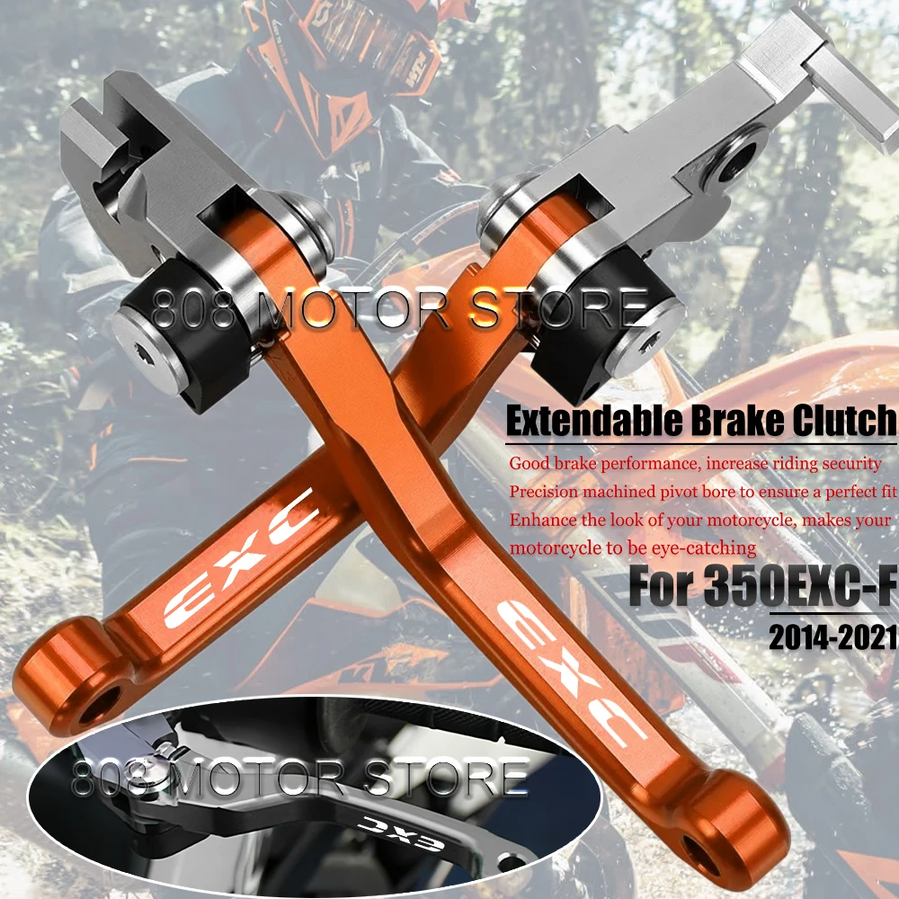 

For 350EXC-F 350exc-f 2014-2021 Motorcycle Accessories CNC Brake Clutch Levers Adjustable Extendable Handlebar Grips