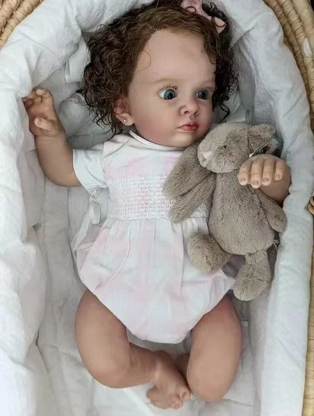 SINO-BB personalizado suministro limitado 26 pulgadas Reborn Baby Pippa fotos reales muñeca ya terminada con pelo enraizado a mano regalo de Navidad