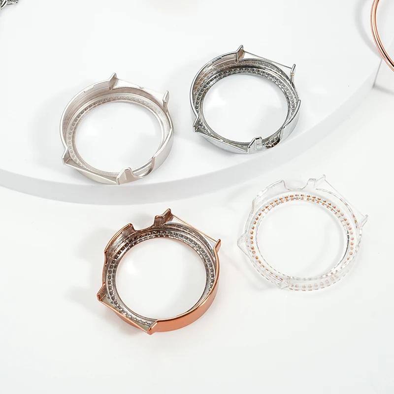 Capa de relógio de silicone para huawei gt4 gt5 pro 41 42mm caixa revestida de diamante prata rosa ouro luz das estrelas capa protetora transparente