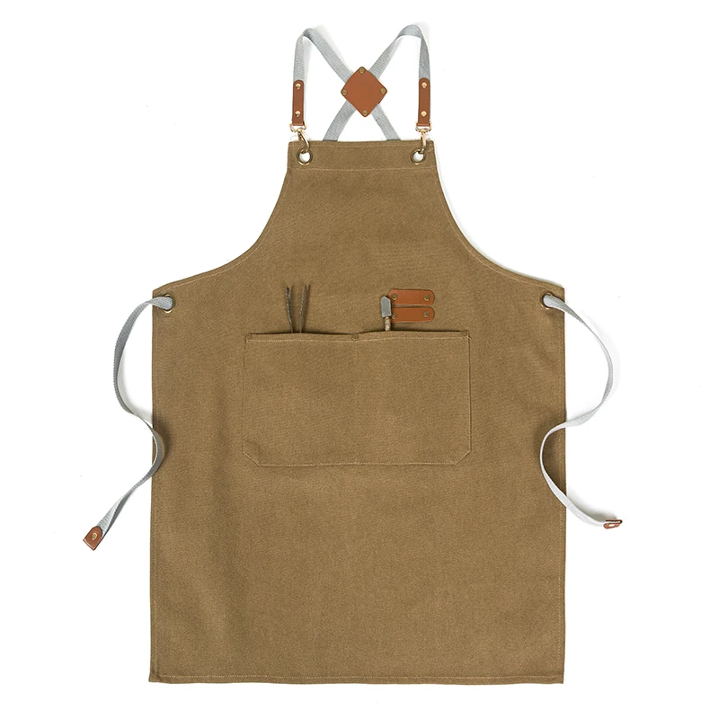 50% Cotton Quality Apron Men Women Work Wear Barber Hairdresser Cafes Waiter Bibs Restaurant Hotel Cook Mandiles Customized Logo