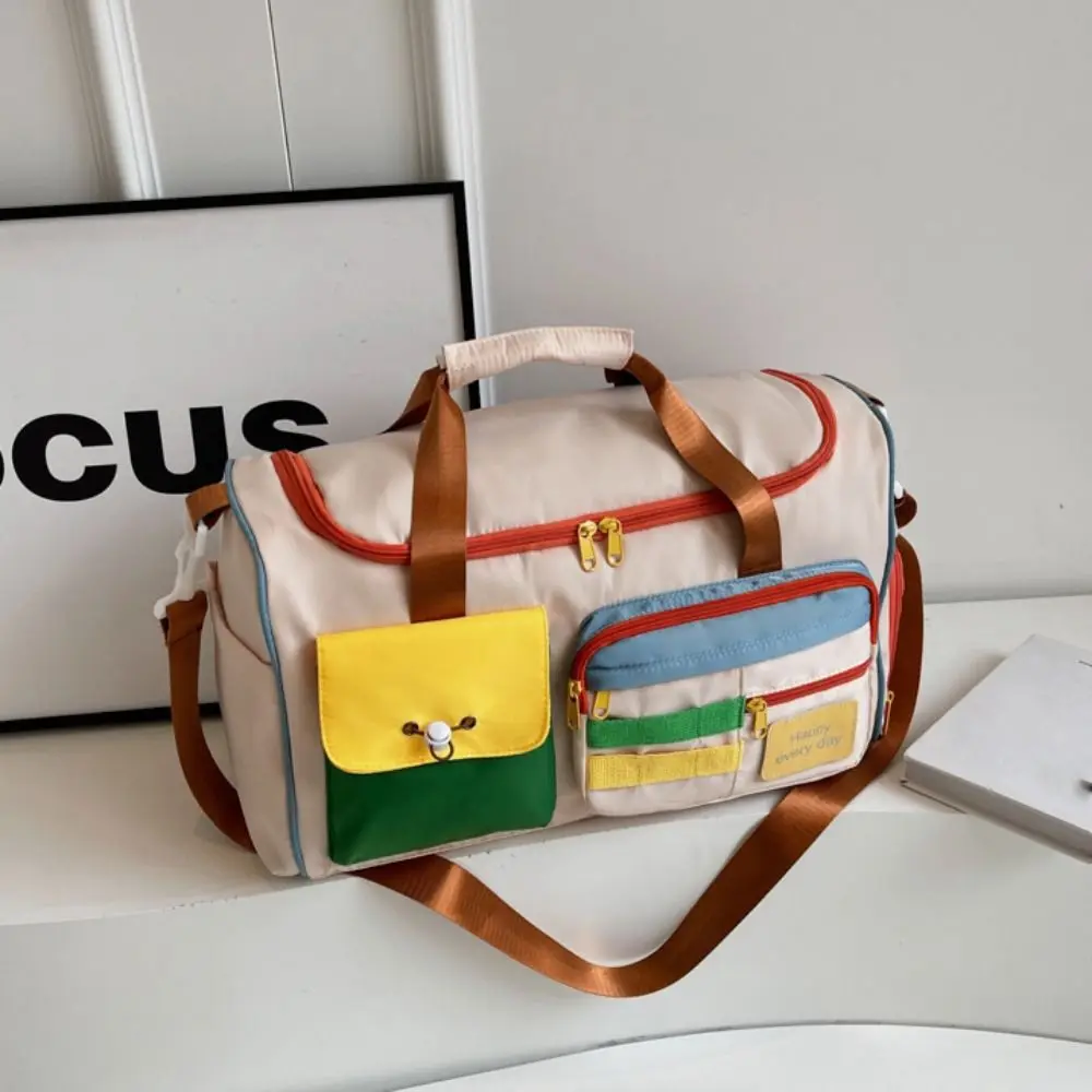 Oxford Travel Duffel Bag Sturdy Short Distance Travel Luggage Bag with Shoe Compartment Foldable Large Capacity Handbag Sports