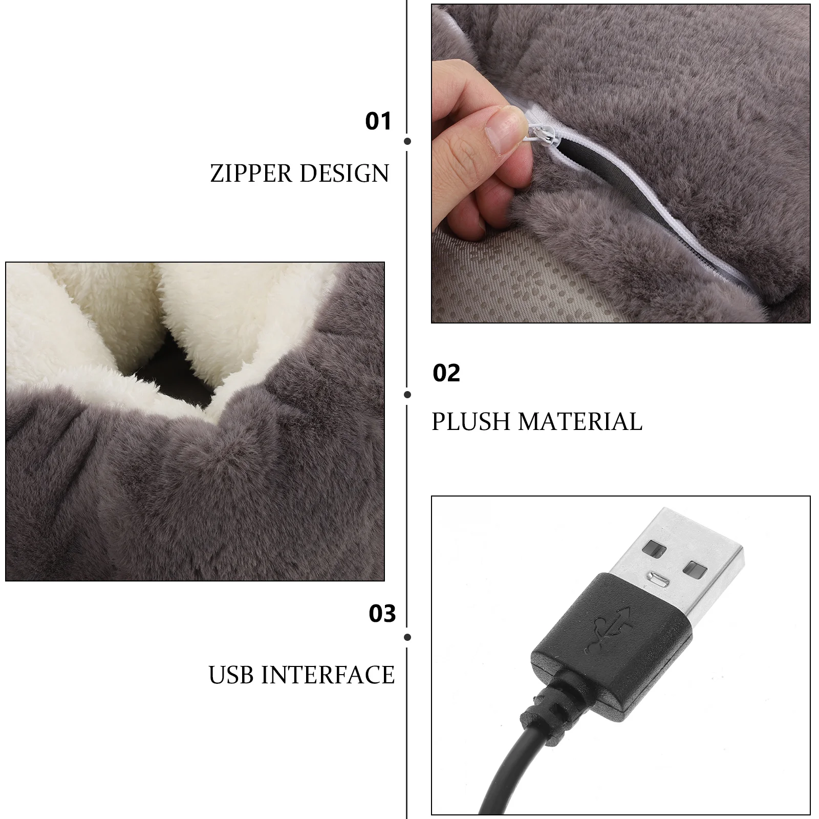 

USB Foot Warmer Electric Heating Shoes Winter Feet Warmer Warm Slippers Home Office Gift Portable Durable Emergency Supplies